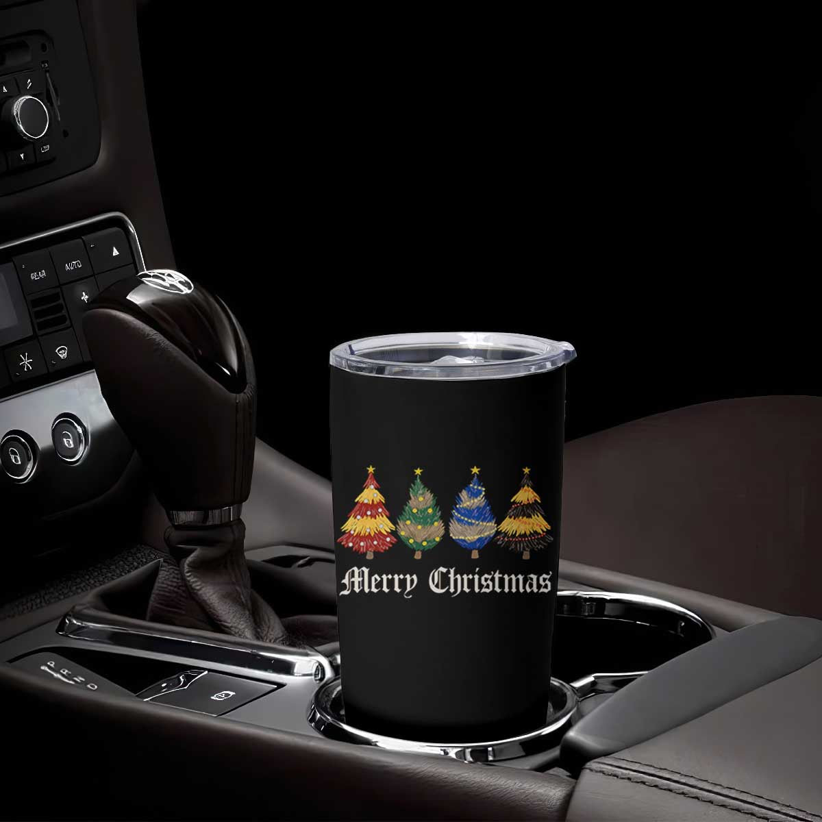 Christmas Tree Tumbler Cup Retro Wizard Trees Magical Cute Family Pajama TS10 Print Your Wear