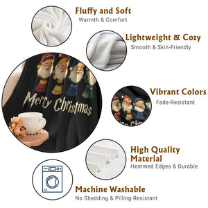 Merry Christmas Santa Throw Blanket Vintage Wizard Holiday Season Cute Family Pajama TS10 Print Your Wear