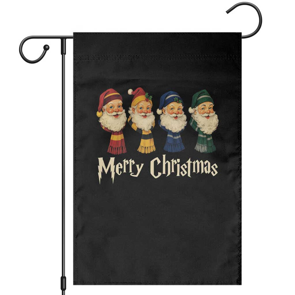 Merry Christmas Santa Garden Flag Vintage Wizard Holiday Season Cute Family Pajama TS10 Black Print Your Wear
