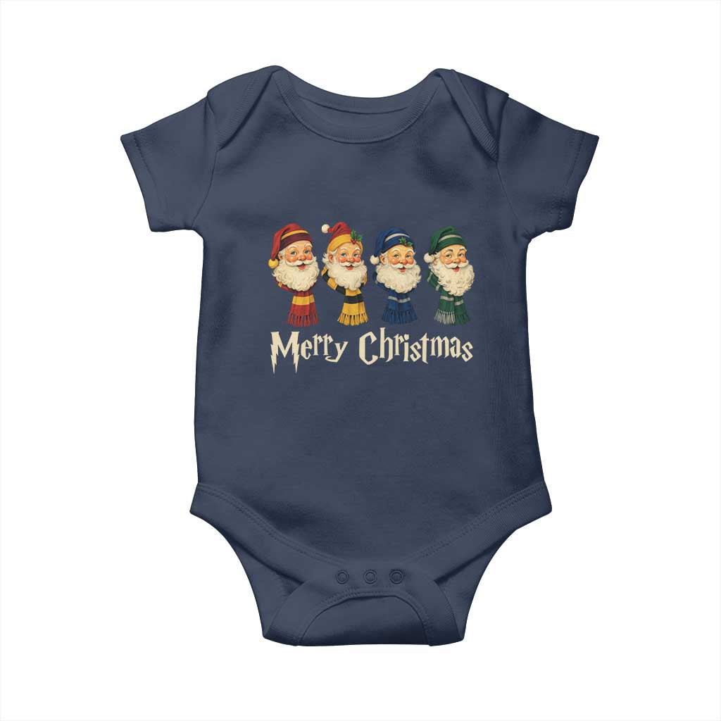 Merry Christmas Santa Baby Onesie Vintage Wizard Holiday Season Cute Family Pajama TS10 Navy Print Your Wear