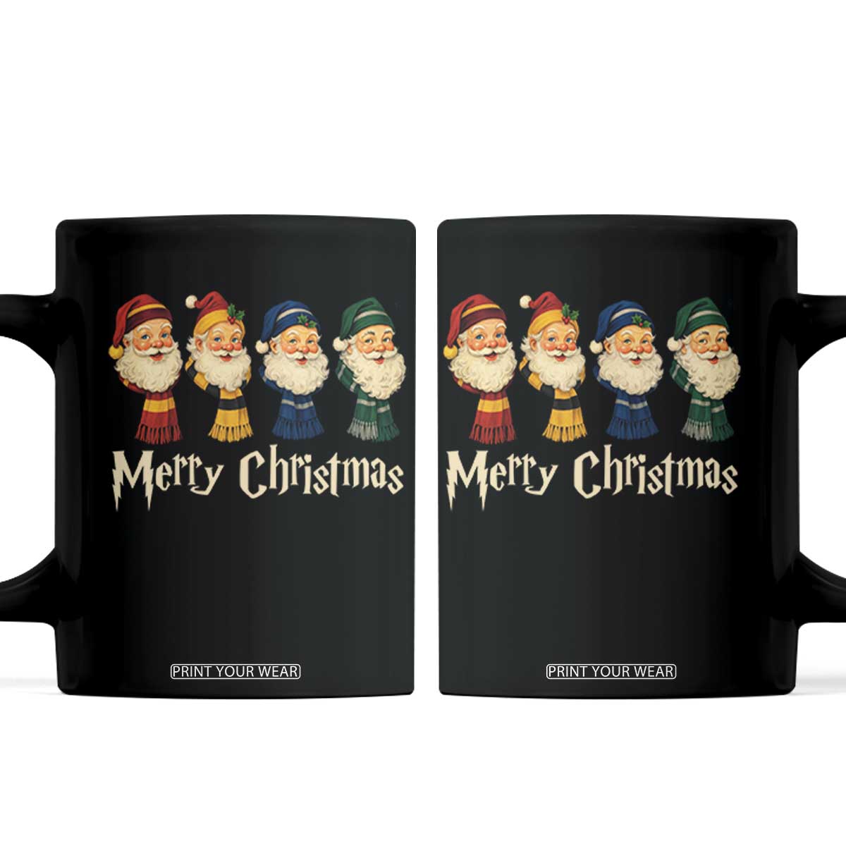 Merry Christmas Santa Coffee Mug Vintage Wizard Holiday Season Cute Family Pajama TS10 Black Print Your Wear