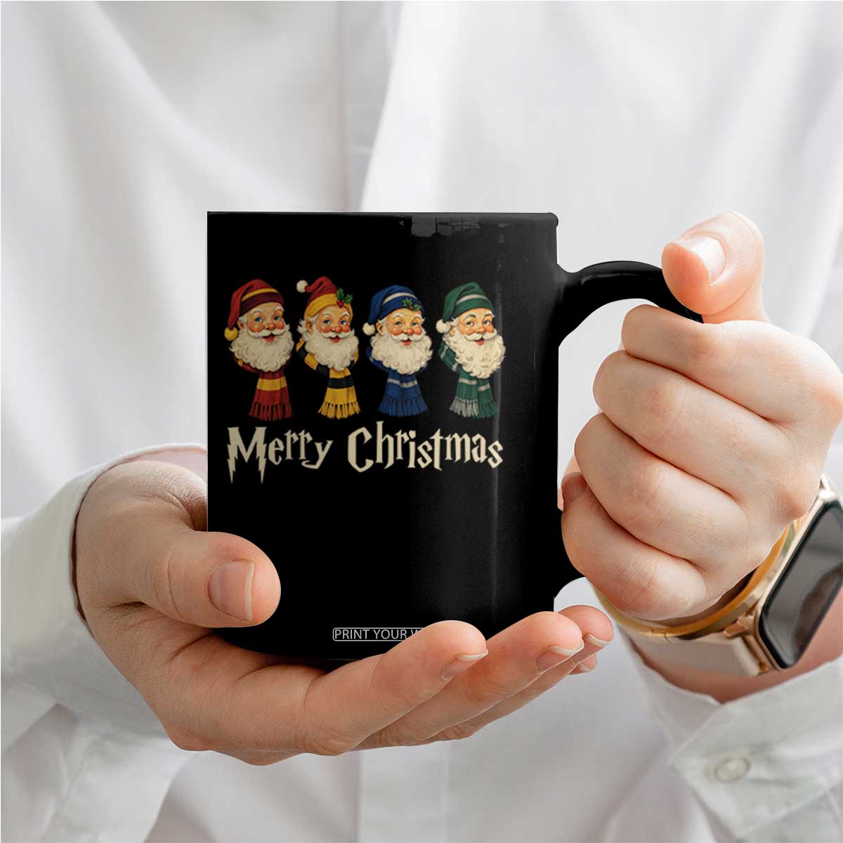 Merry Christmas Santa Coffee Mug Vintage Wizard Holiday Season Cute Family Pajama TS10 Print Your Wear