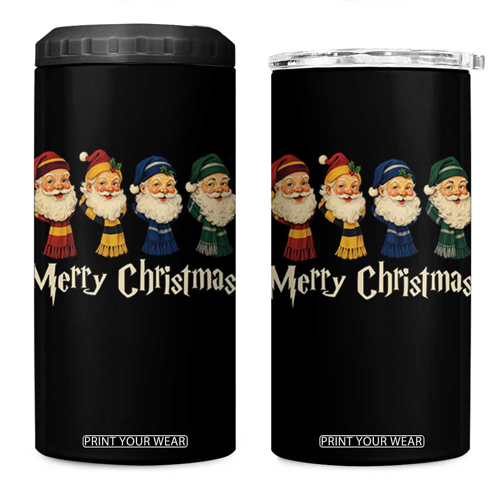 Merry Christmas Santa 4 in 1 Can Cooler Tumbler Vintage Wizard Holiday Season Cute Family Pajama TS10 One Size: 16 oz Black Print Your Wear