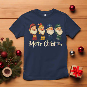 Merry Christmas Santa T Shirt Vintage Wizard Holiday Season Cute Family Pajama TS10 Navy Print Your Wear