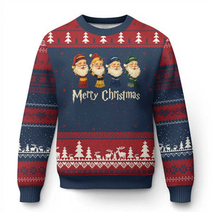 Merry Xmas Santa Ugly Christmas Sweater Vintage Wizard Holiday Season Cute Family Pajama TS10 Navy Red Print Your Wear