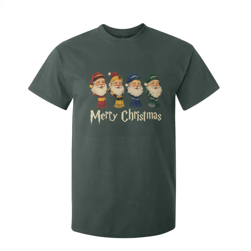 Merry Christmas Santa T Shirt For Kid Vintage Wizard Holiday Season Cute Family Pajama TS10 Dark Forest Green Print Your Wear