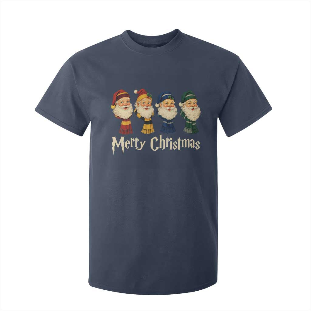 Merry Christmas Santa T Shirt For Kid Vintage Wizard Holiday Season Cute Family Pajama TS10 Navy Print Your Wear