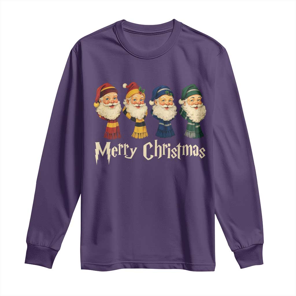 Merry Christmas Santa Long Sleeve Shirt Vintage Wizard Holiday Season Cute Family Pajama TS10 Purple Print Your Wear