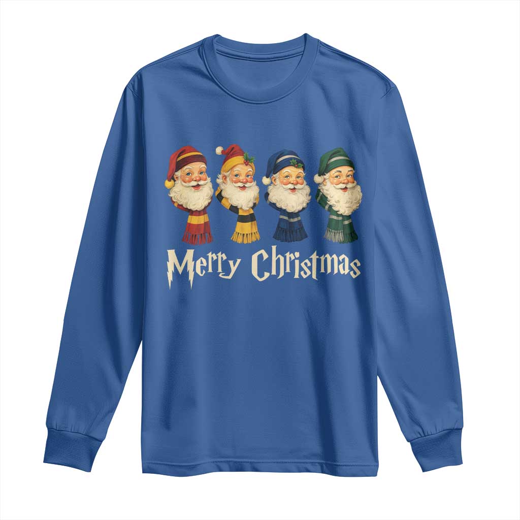 Merry Christmas Santa Long Sleeve Shirt Vintage Wizard Holiday Season Cute Family Pajama TS10 Royal Blue Print Your Wear