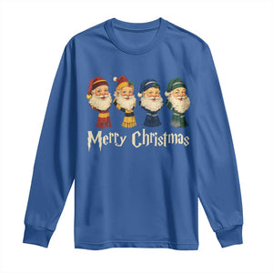 Merry Christmas Santa Long Sleeve Shirt Vintage Wizard Holiday Season Cute Family Pajama TS10 Royal Blue Print Your Wear