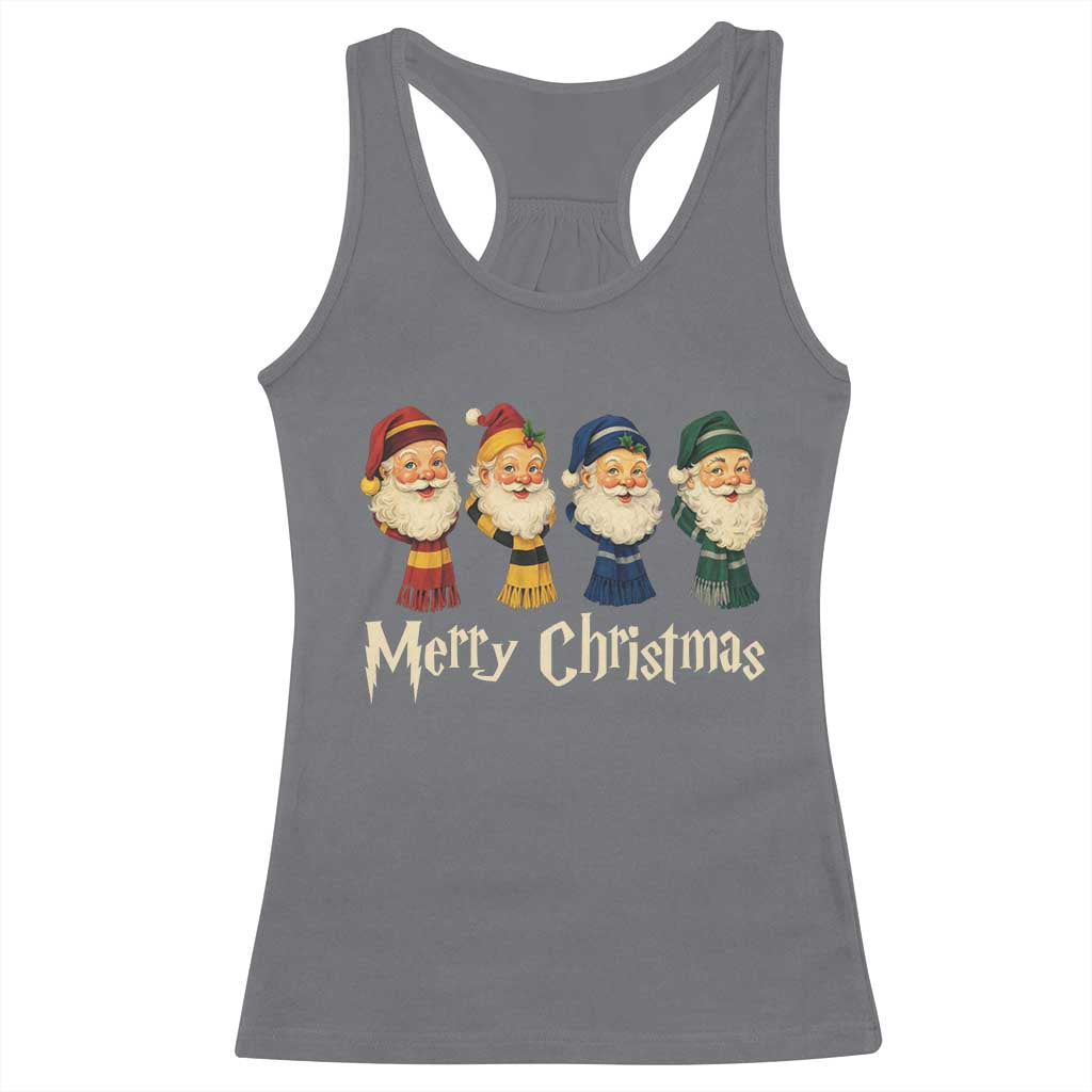 Merry Christmas Santa Racerback Tank Top Vintage Wizard Holiday Season Cute Family Pajama TS10 Charcoal Print Your Wear
