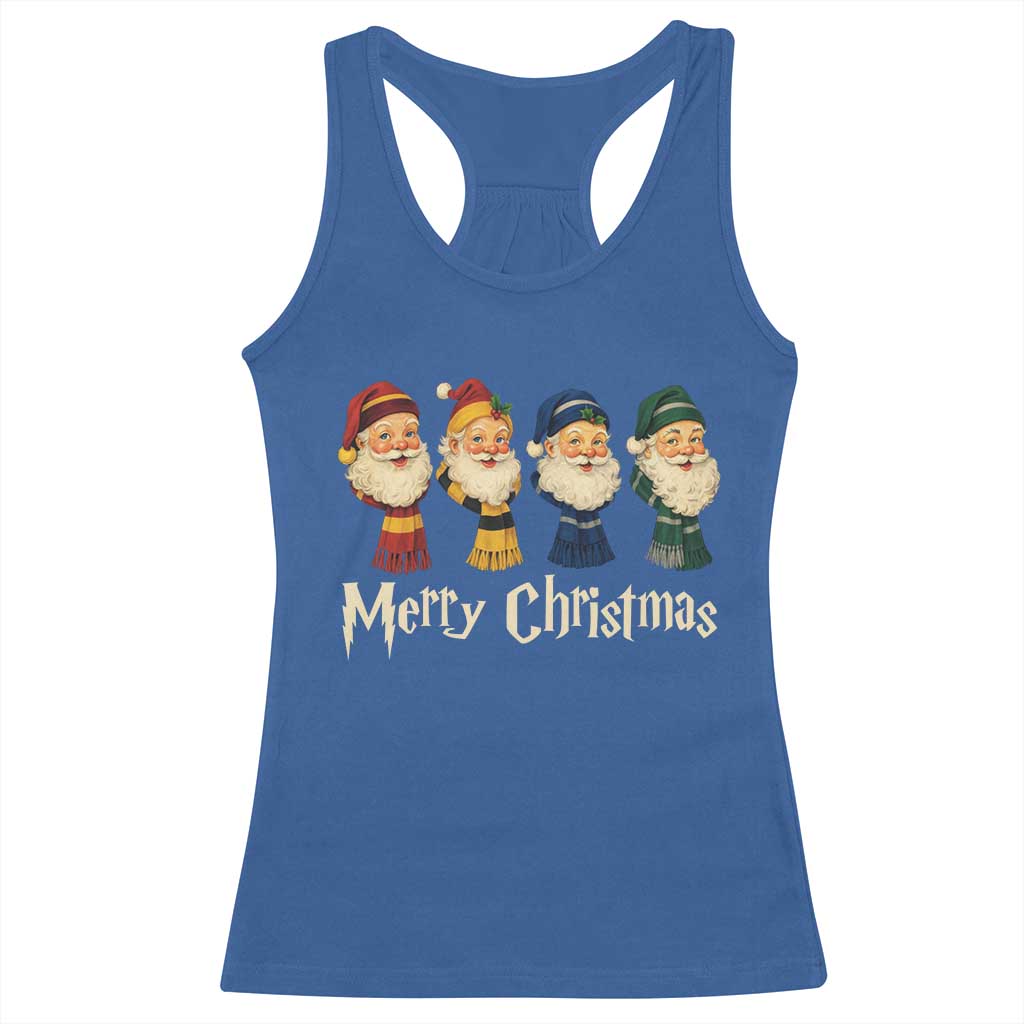 Merry Christmas Santa Racerback Tank Top Vintage Wizard Holiday Season Cute Family Pajama TS10 Royal Blue Print Your Wear