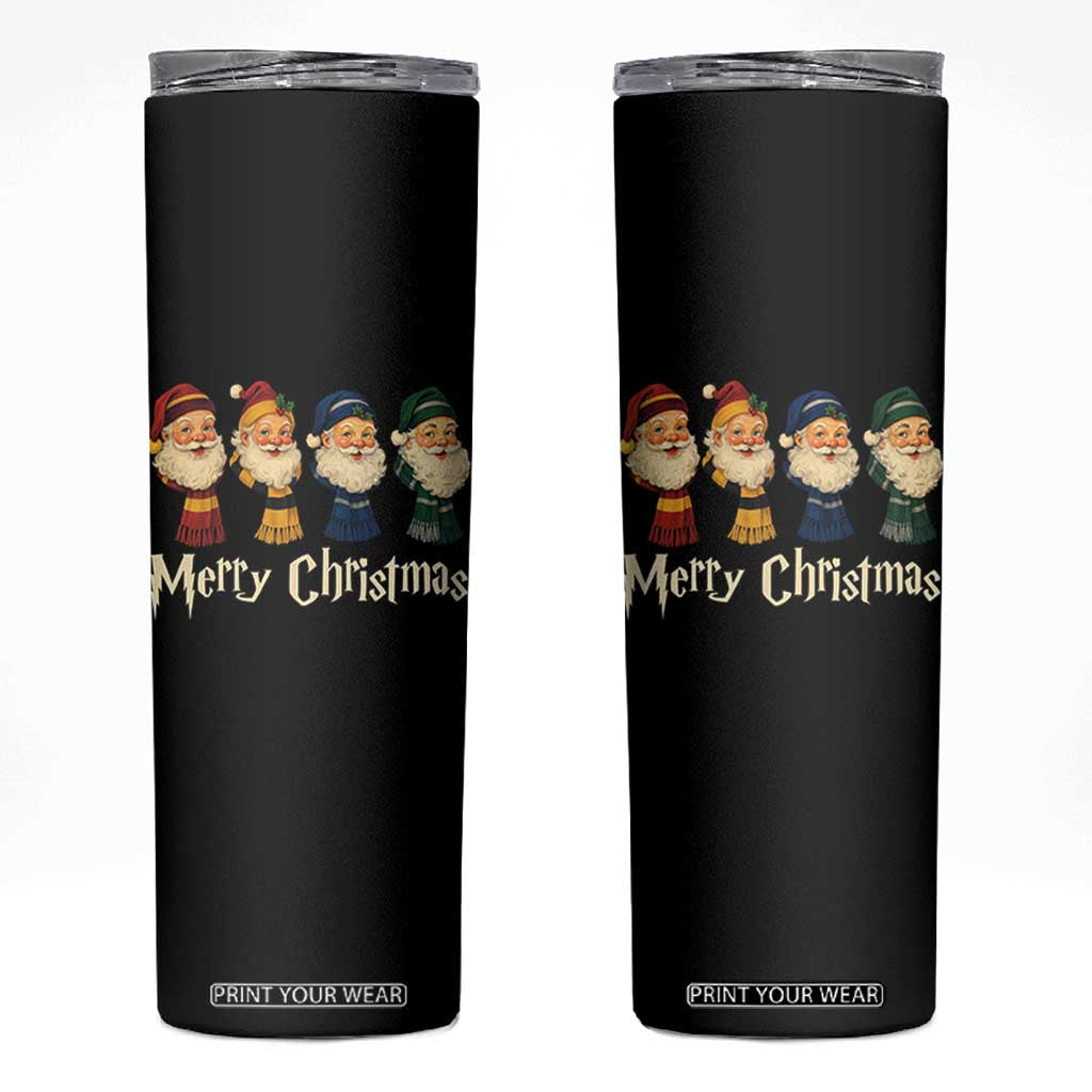 Merry Christmas Santa Skinny Tumbler Vintage Wizard Holiday Season Cute Family Pajama TS10 Black Print Your Wear