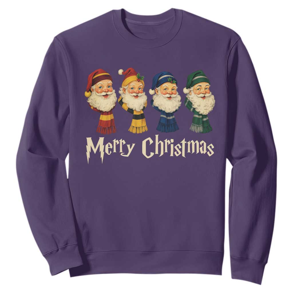 Merry Christmas Santa Sweatshirt Vintage Wizard Holiday Season Cute Family Pajama TS10 Purple Print Your Wear