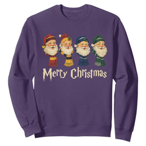 Merry Christmas Santa Sweatshirt Vintage Wizard Holiday Season Cute Family Pajama TS10 Purple Print Your Wear