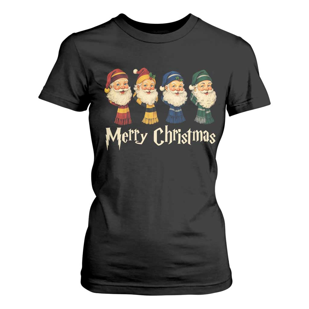 Merry Christmas Santa T Shirt For Women Vintage Wizard Holiday Season Cute Family Pajama TS10 Black Print Your Wear
