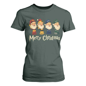 Merry Christmas Santa T Shirt For Women Vintage Wizard Holiday Season Cute Family Pajama TS10 Dark Forest Green Print Your Wear