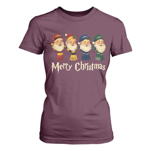 Merry Christmas Santa T Shirt For Women Vintage Wizard Holiday Season Cute Family Pajama TS10 Maroon Print Your Wear