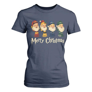 Merry Christmas Santa T Shirt For Women Vintage Wizard Holiday Season Cute Family Pajama TS10 Navy Print Your Wear