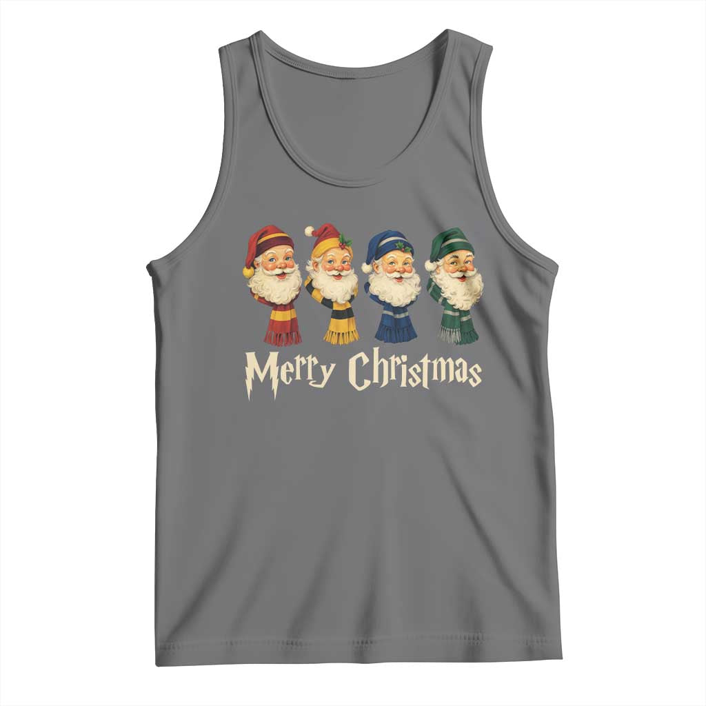 Merry Christmas Santa Tank Top Vintage Wizard Holiday Season Cute Family Pajama TS10 Black Heather Print Your Wear