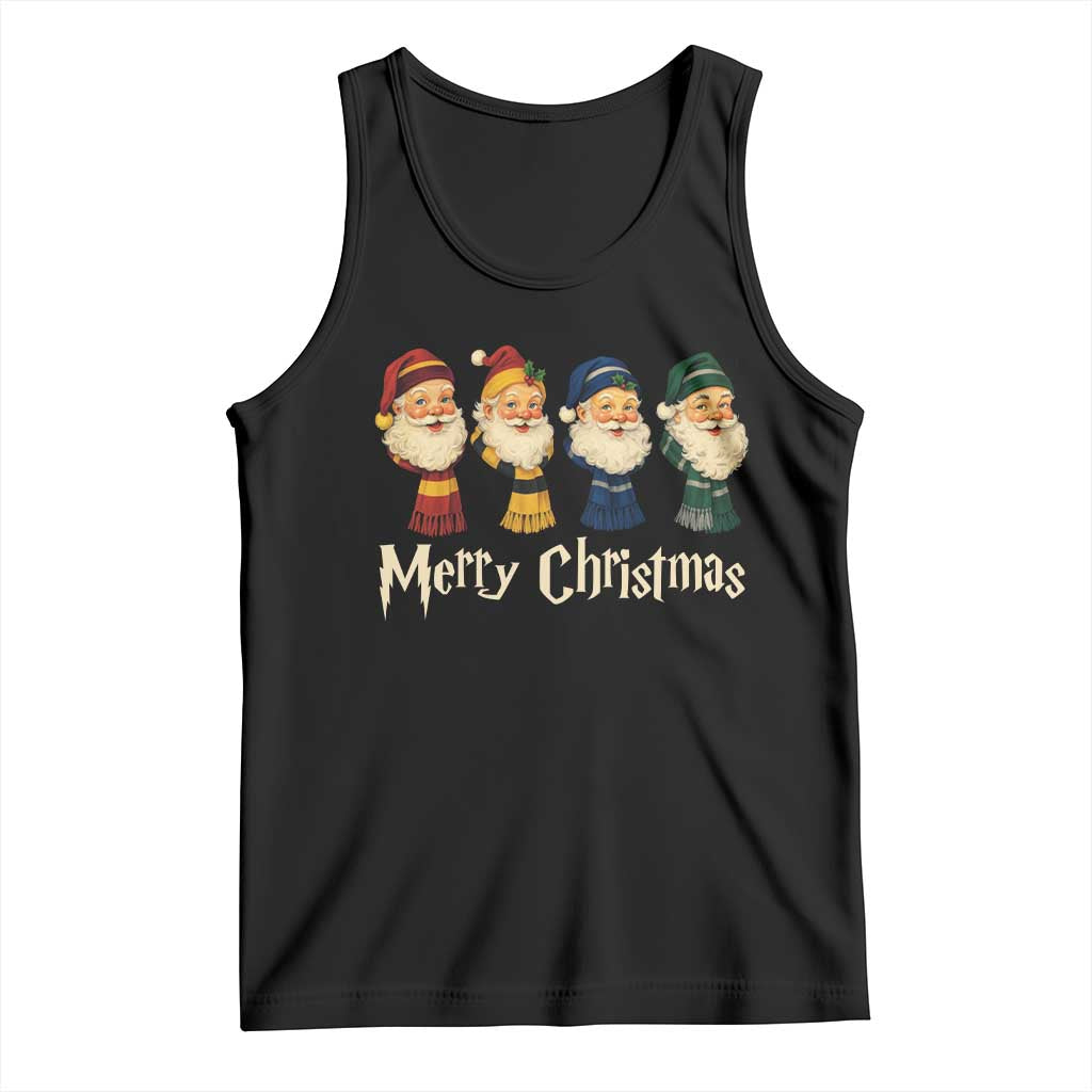 Merry Christmas Santa Tank Top Vintage Wizard Holiday Season Cute Family Pajama TS10 Black Print Your Wear