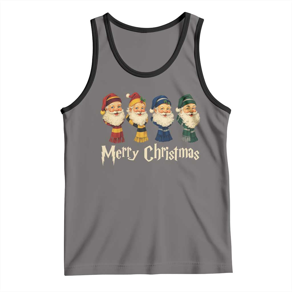 Merry Christmas Santa Tank Top Vintage Wizard Holiday Season Cute Family Pajama TS10 Deep Heather Black Print Your Wear
