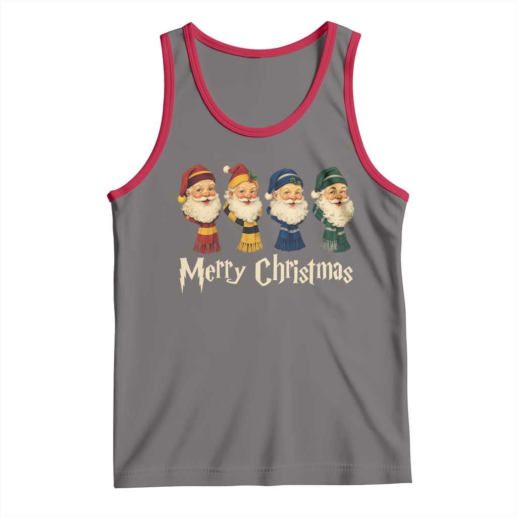 Merry Christmas Santa Tank Top Vintage Wizard Holiday Season Cute Family Pajama TS10 Deep Heather Red Print Your Wear