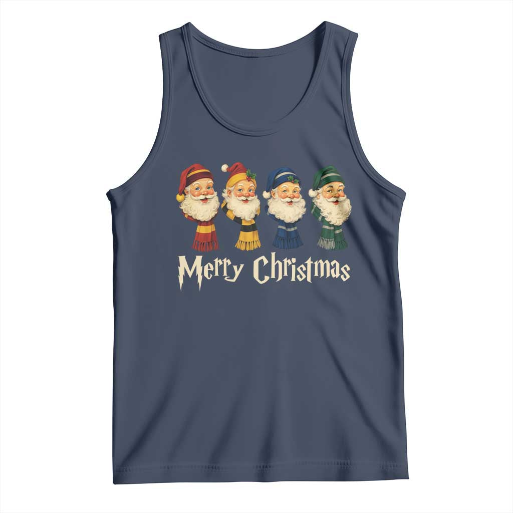 Merry Christmas Santa Tank Top Vintage Wizard Holiday Season Cute Family Pajama TS10 Navy Print Your Wear