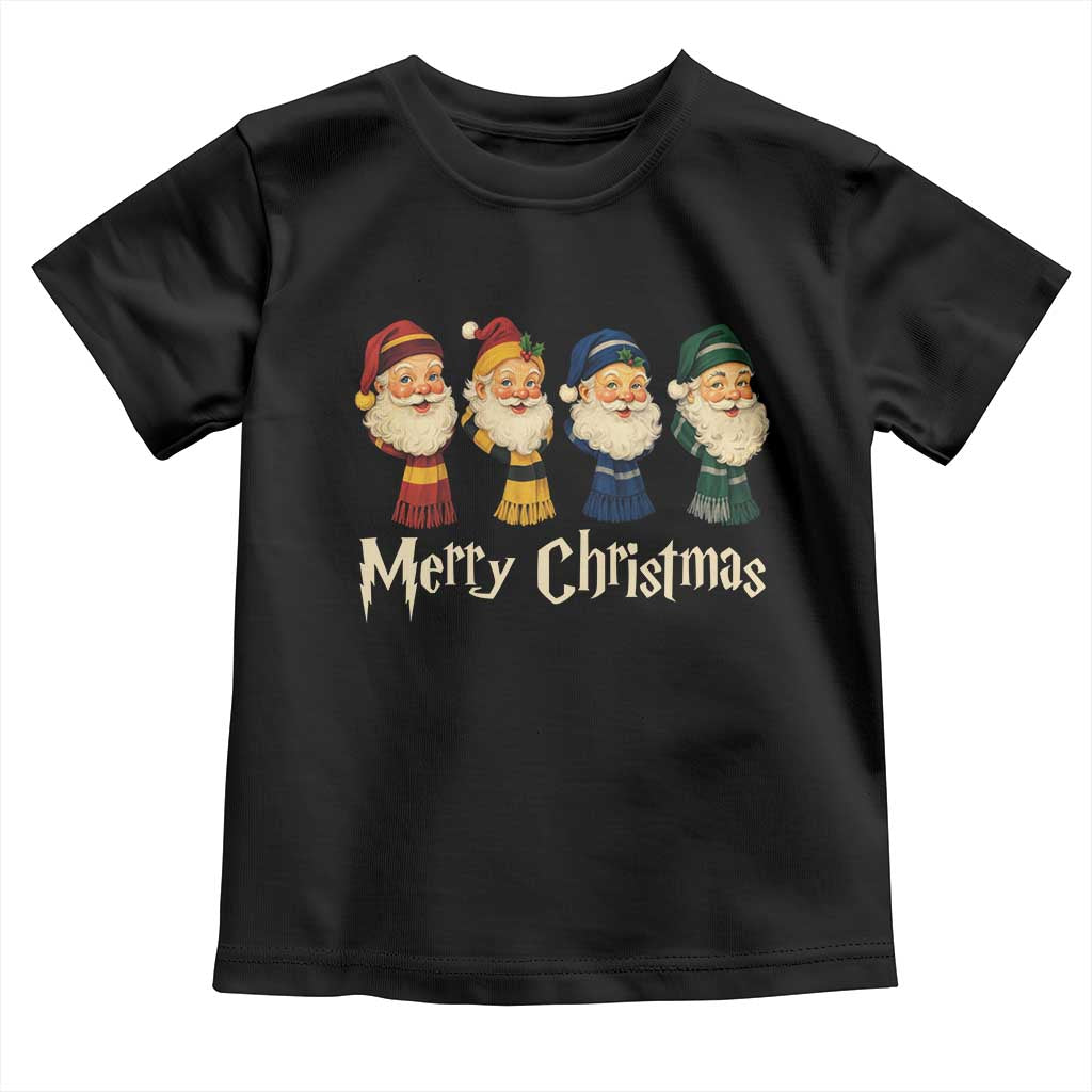 Merry Christmas Santa Toddler T Shirt Vintage Wizard Holiday Season Cute Family Pajama TS10 Black Print Your Wear