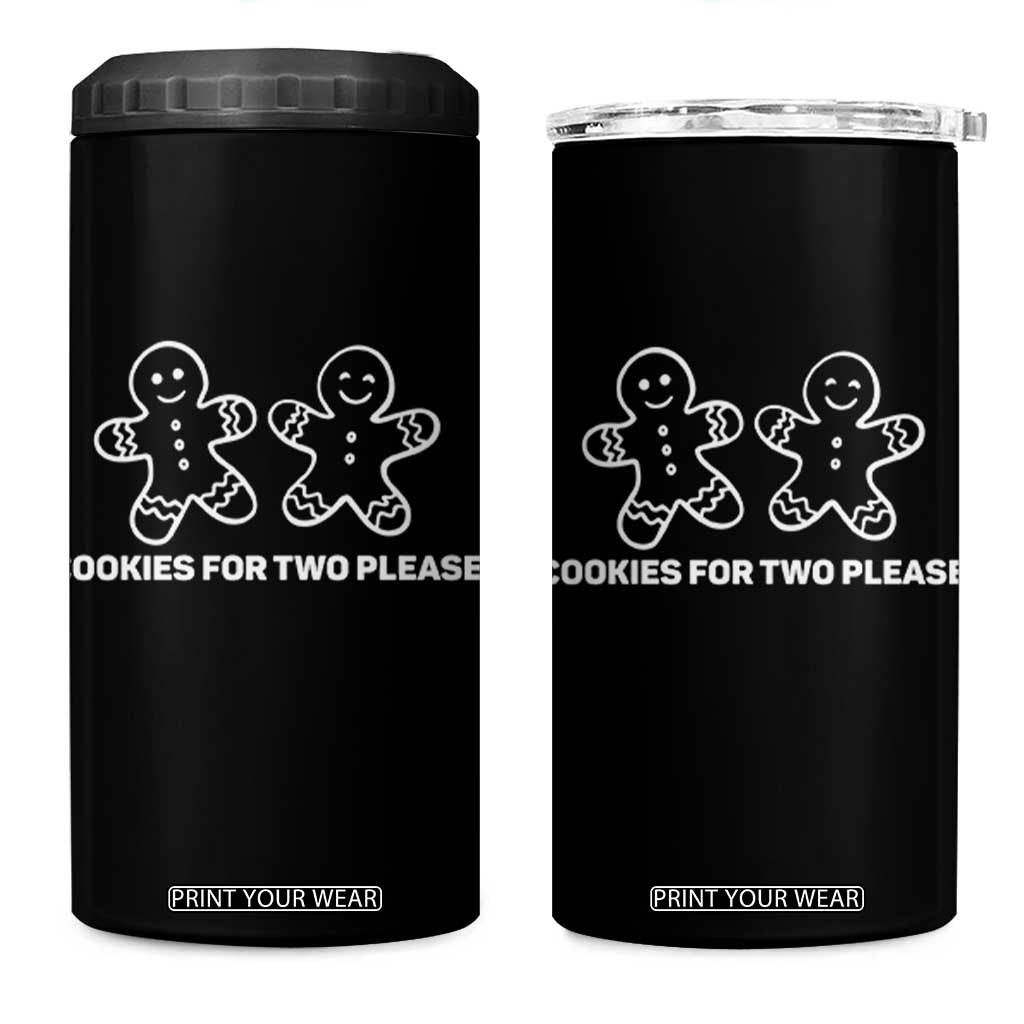 Cookies For Two Please Pregnancy Announcement Christmas 4 in 1 Can Cooler Tumbler TS10 One Size: 16 oz Black Print Your Wear