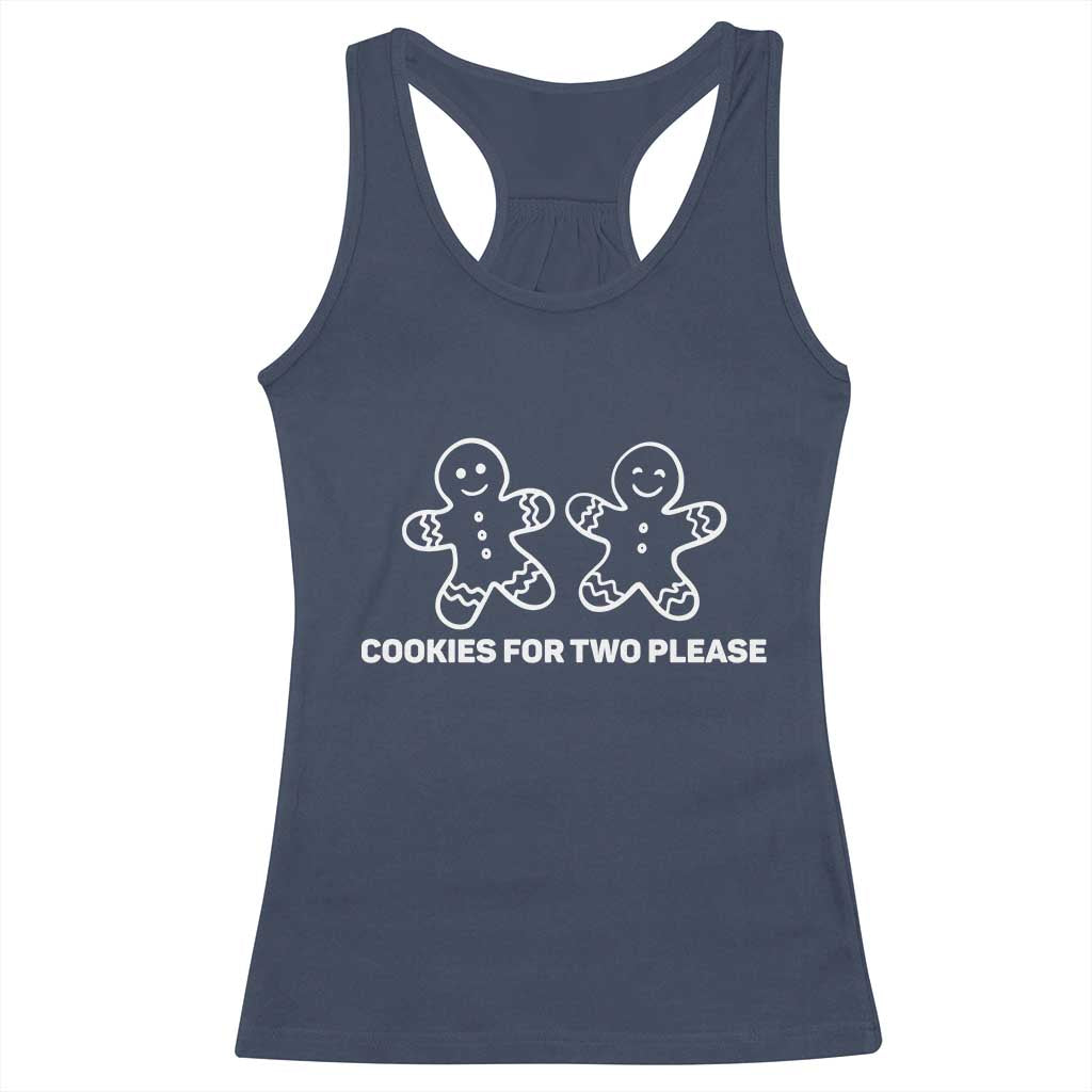 Cookies For Two Please Pregnancy Announcement Christmas Racerback Tank Top TS10 Navy Print Your Wear