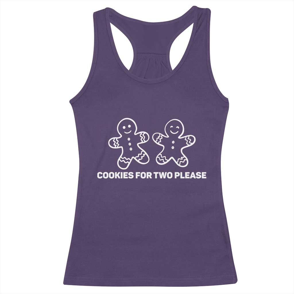 Cookies For Two Please Pregnancy Announcement Christmas Racerback Tank Top TS10 Purple Print Your Wear