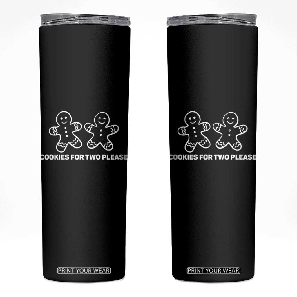 Cookies For Two Please Pregnancy Announcement Christmas Skinny Tumbler TS10 Black Print Your Wear
