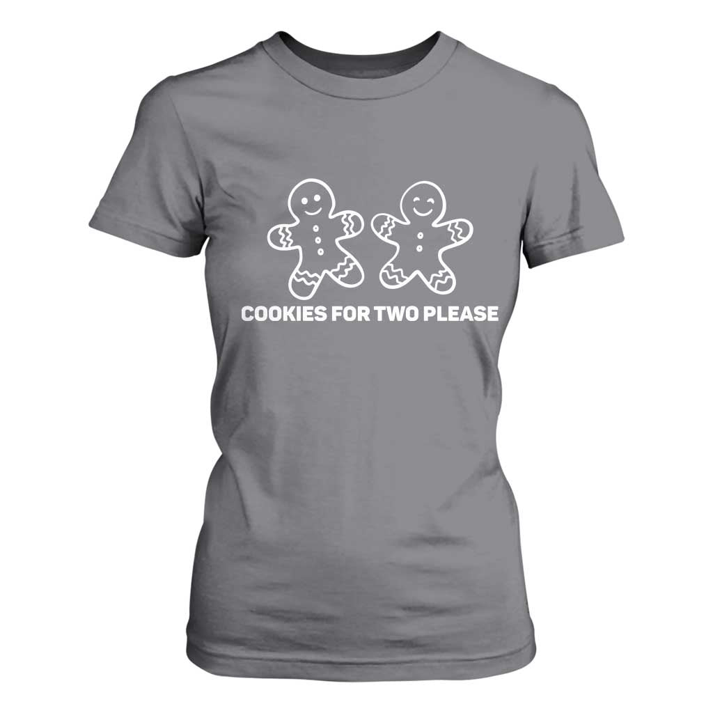 Cookies For Two Please Pregnancy Announcement Christmas T Shirt For Women TS10 Charcoal Print Your Wear