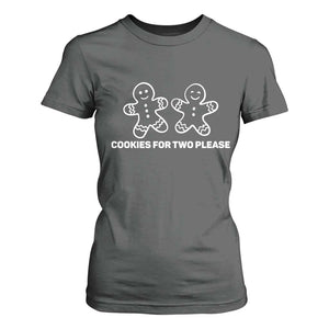 Cookies For Two Please Pregnancy Announcement Christmas T Shirt For Women TS10 Dark Heather Print Your Wear