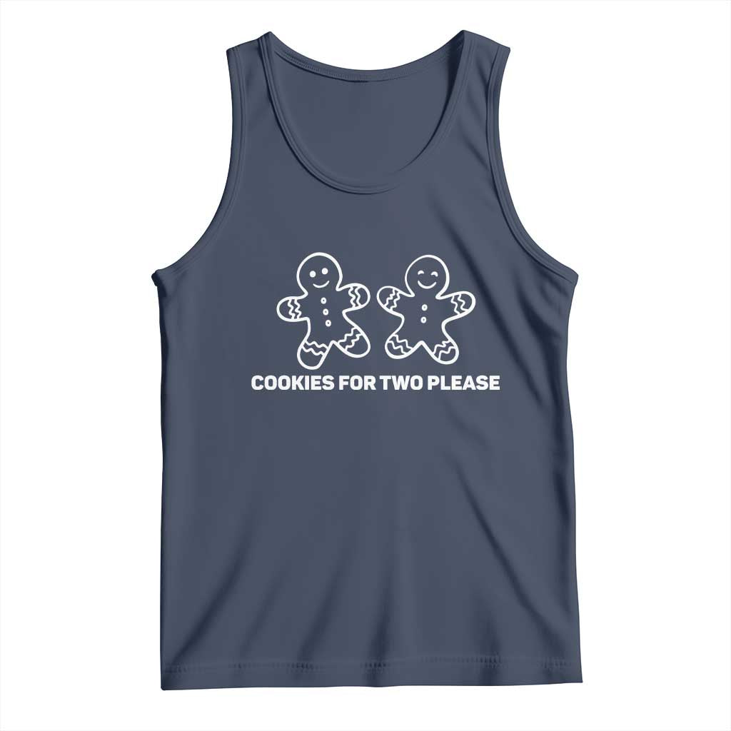 Cookies For Two Please Pregnancy Announcement Christmas Tank Top TS10 Navy Print Your Wear