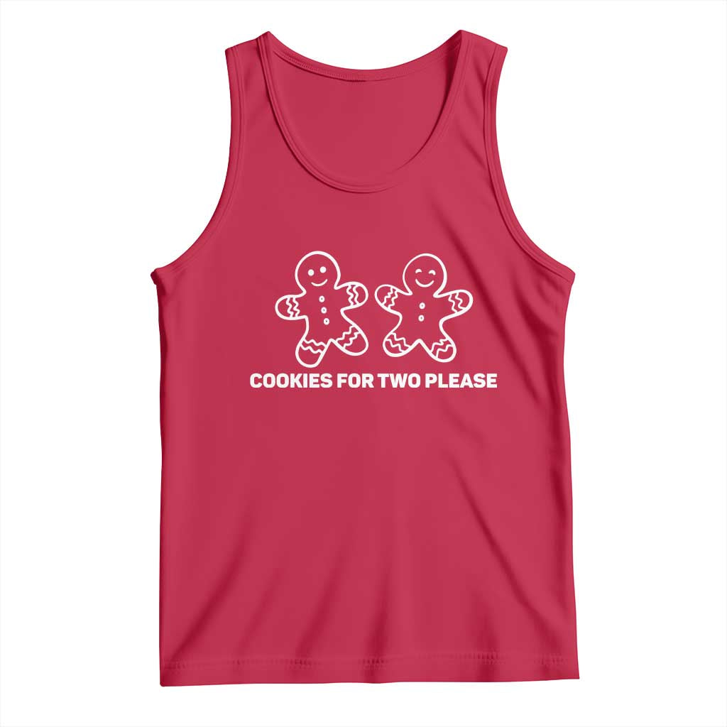 Cookies For Two Please Pregnancy Announcement Christmas Tank Top TS10 Red Print Your Wear