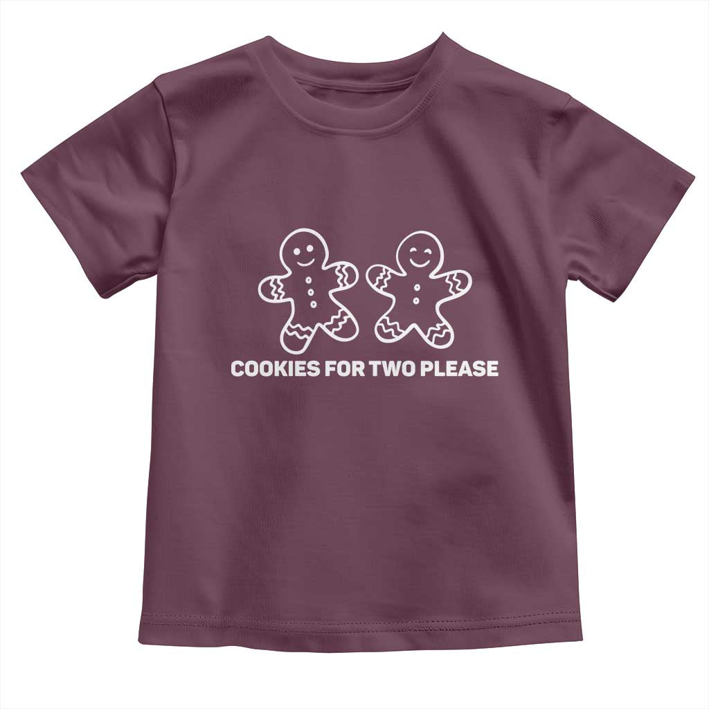 Cookies For Two Please Pregnancy Announcement Christmas Toddler T Shirt TS10 Maroon Print Your Wear