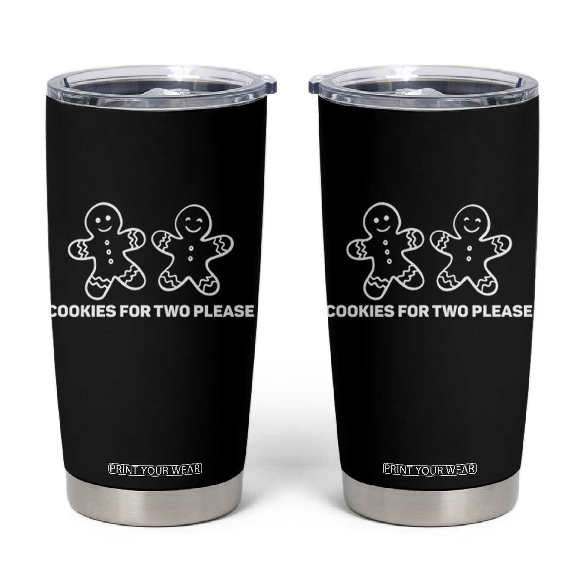 Cookies For Two Please Pregnancy Announcement Christmas Tumbler Cup TS10 Black Print Your Wear