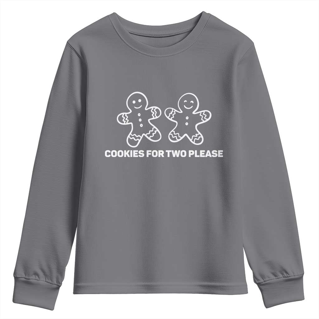 Cookies For Two Please Pregnancy Announcement Christmas Youth Sweatshirt TS10 Charcoal Print Your Wear