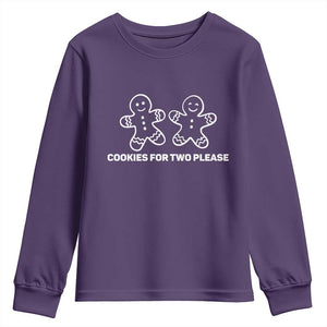 Cookies For Two Please Pregnancy Announcement Christmas Youth Sweatshirt TS10 Purple Print Your Wear