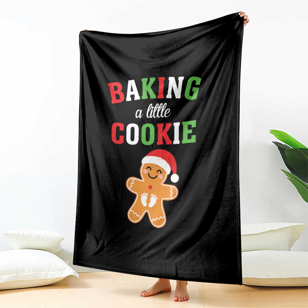 Christmas Pregnant Throw Blanket Baking A Little Cookie Maternity Pregnancy Announcement TS10 Print Your Wear