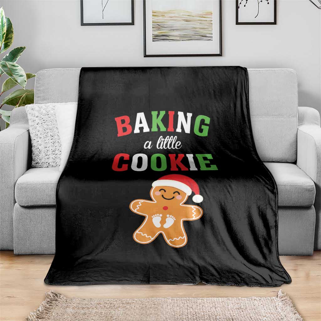 Christmas Pregnant Throw Blanket Baking A Little Cookie Maternity Pregnancy Announcement TS10 Print Your Wear
