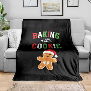 Christmas Pregnant Throw Blanket Baking A Little Cookie Maternity Pregnancy Announcement TS10 Print Your Wear