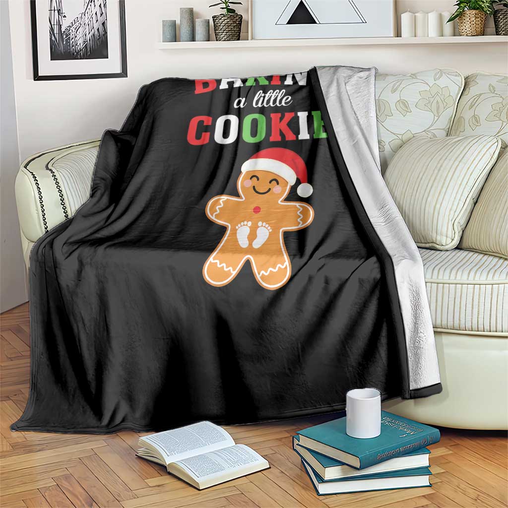 Christmas Pregnant Throw Blanket Baking A Little Cookie Maternity Pregnancy Announcement TS10 Print Your Wear