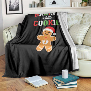 Christmas Pregnant Throw Blanket Baking A Little Cookie Maternity Pregnancy Announcement TS10 Print Your Wear