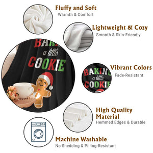 Christmas Pregnant Throw Blanket Baking A Little Cookie Maternity Pregnancy Announcement TS10 Print Your Wear
