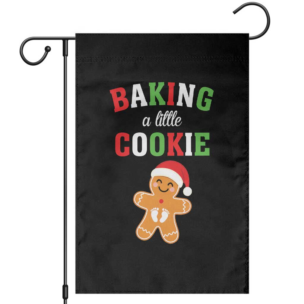 Christmas Pregnant Garden Flag Baking A Little Cookie Maternity Pregnancy Announcement TS10 Black Print Your Wear