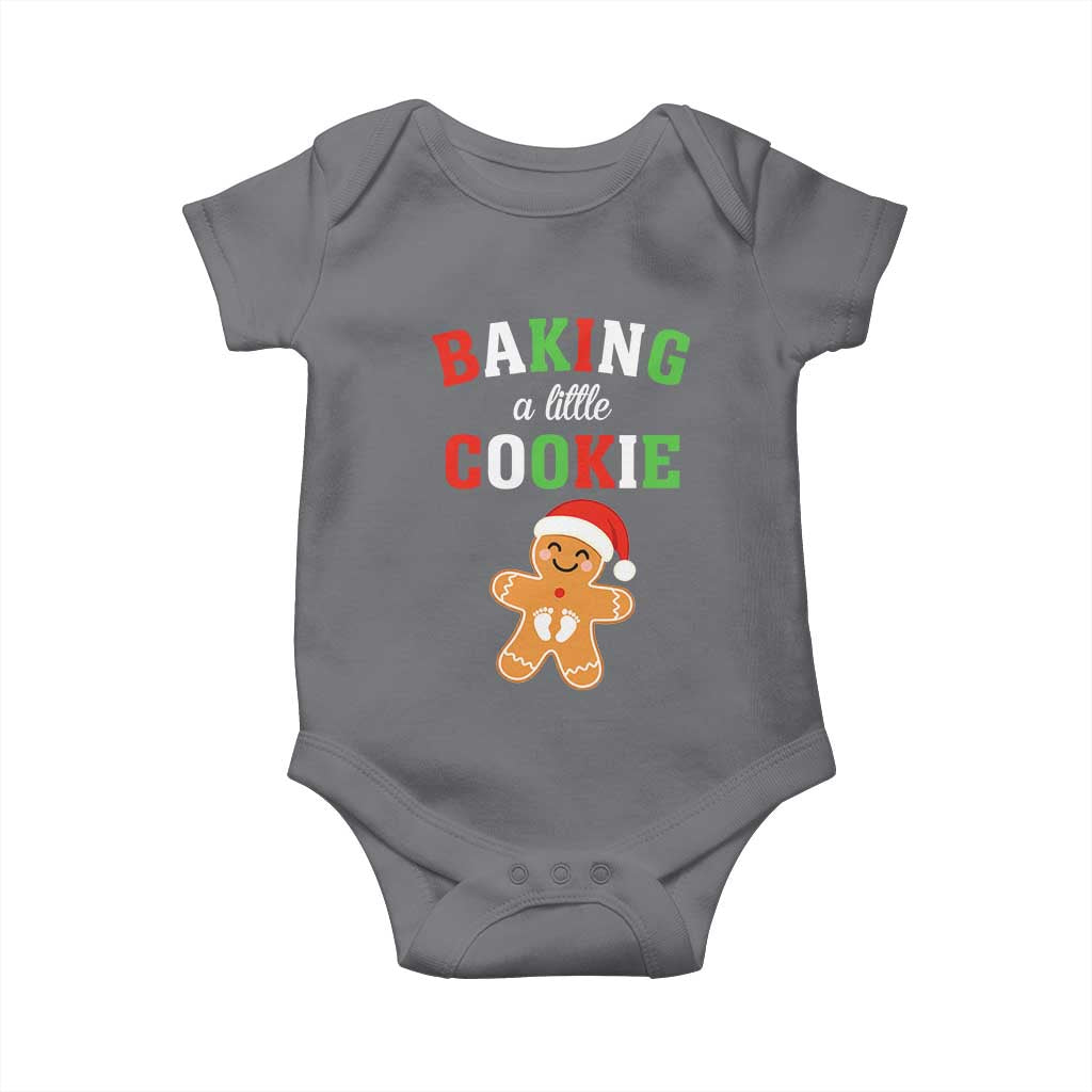 Christmas Pregnant Baby Onesie Baking A Little Cookie Maternity Pregnancy Announcement TS10 Charcoal Print Your Wear