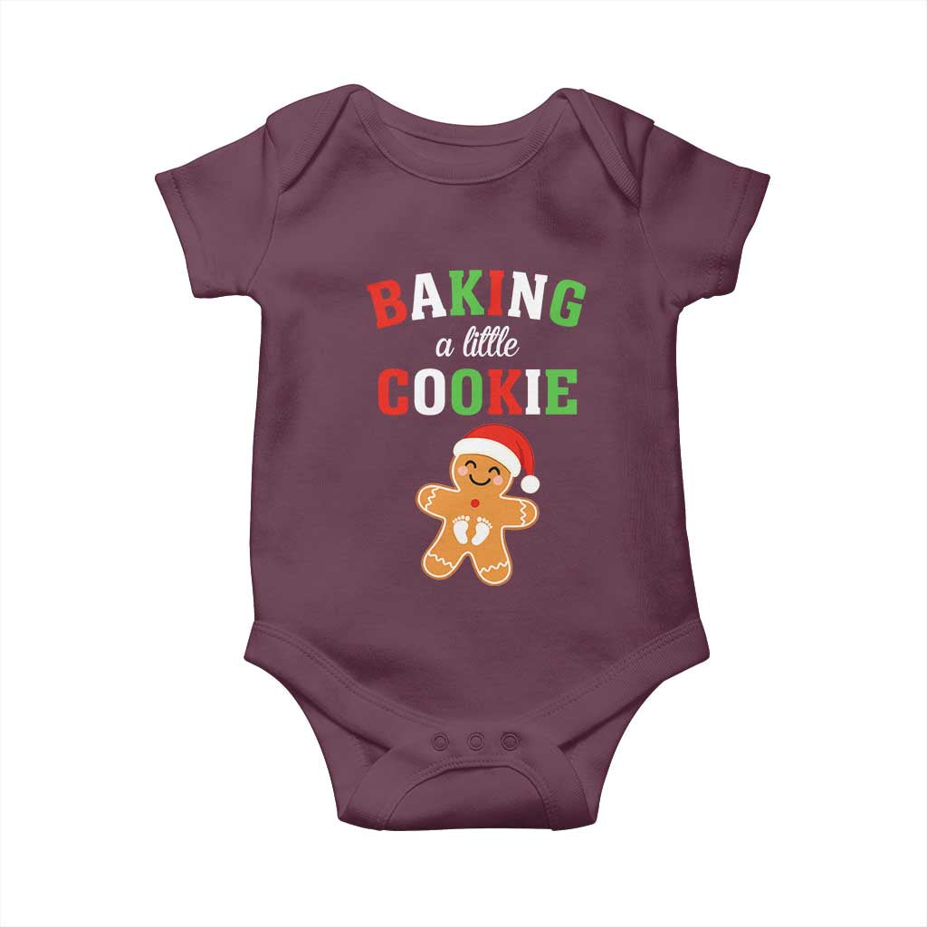 Christmas Pregnant Baby Onesie Baking A Little Cookie Maternity Pregnancy Announcement TS10 Maroon Print Your Wear